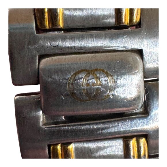 GUCCI Two Tone 9000M Quartz Gold Dial Men’s Womens watch Fast Shipping Authentic - Picture 5 of 6